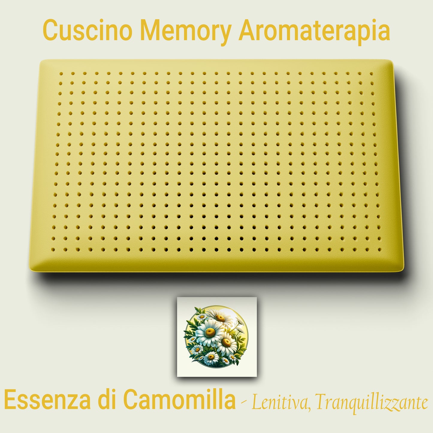 Coussin mémoire aromathérapie, coussin pour cervicales, coussin parfum camomille