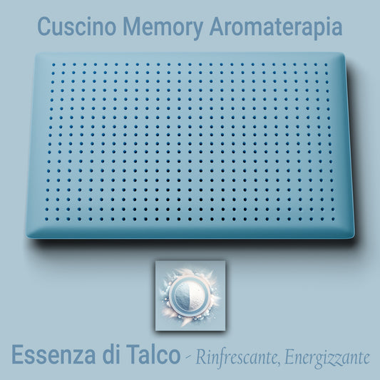 Cuscino Memory Aromaterapia, Cuscino per la Cervicale, Cuscino Profumo Talco
