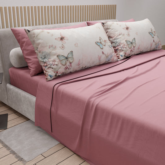 Lenzuola in Cotone, Completo Letto con Federe in Stampa Digitale Floreale F10