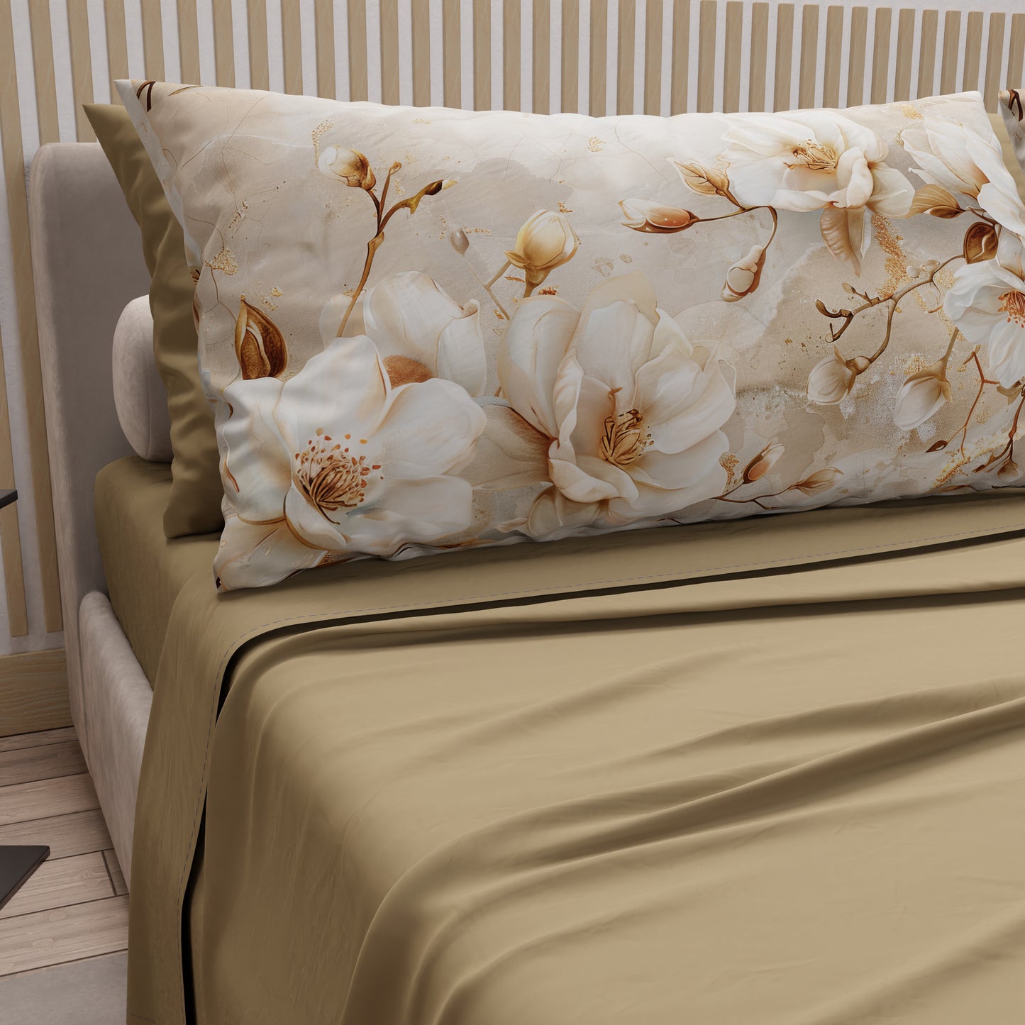 Lenzuola in Cotone, Completo Letto con Federe in Stampa Digitale Floreale F12