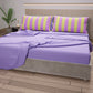 Lenzuola in Cotone, Completo Letto con Federe in Stampa Digitale Righe Giallo/Lilla