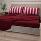 Lenzuola in Cotone, Completo Letto con Federe in Stampa Digitale Righe Rosa/Bordeaux
