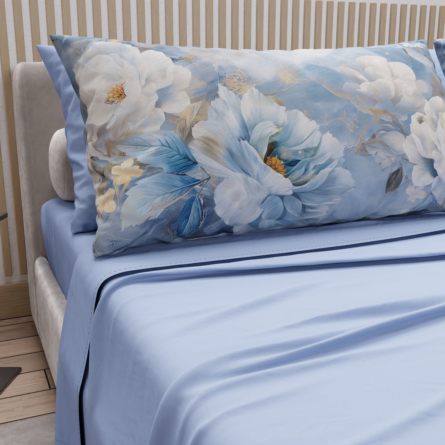 Lenzuola in Cotone, Completo Letto con Federe in Stampa Digitale Floreale F13