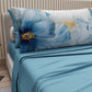 Draps en Coton, Parure de Lit avec Taies d'Oreiller en Impression Digitale Florale F138