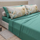 Draps en Coton, Parure de Lit avec Taies d'Oreiller en Impression Digitale Florale F154