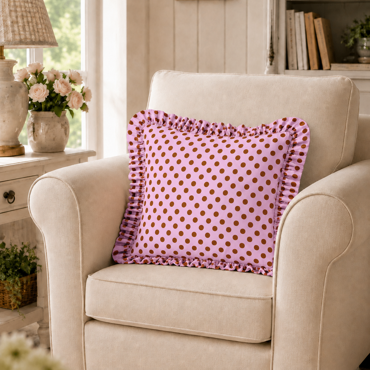 Cuscino Arredo con Rouches Pois 15