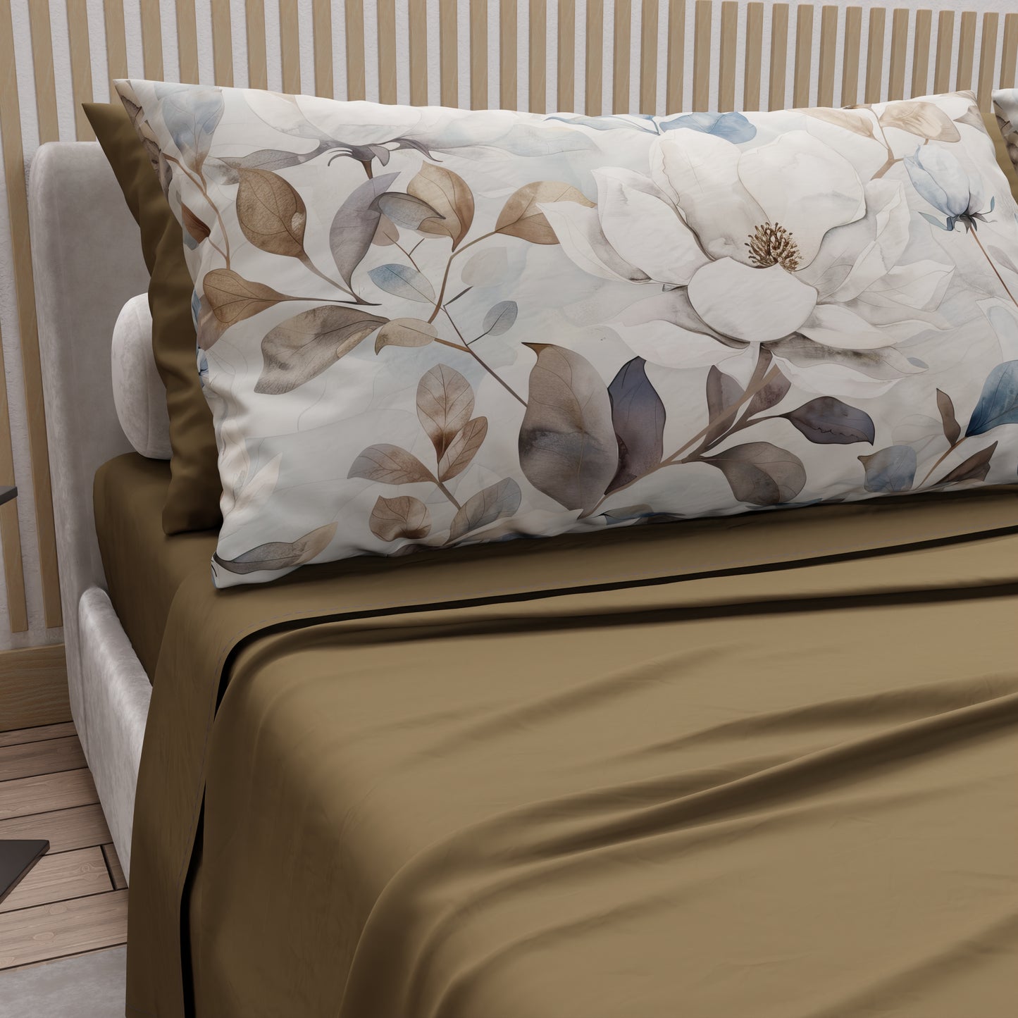 Lenzuola in Cotone, Completo Letto con Federe in Stampa Digitale Floreale F16
