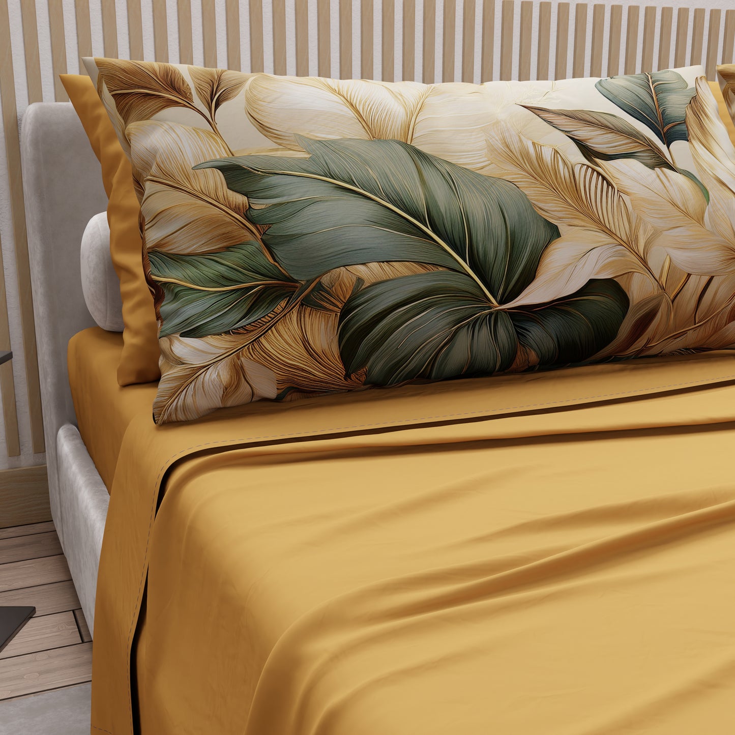 Lenzuola in Cotone, Completo Letto con Federe in Stampa Digitale Floreale F165