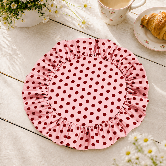 Tovagliette Americane Rotonde con Rouches Pois 12