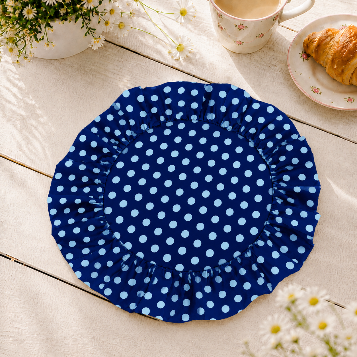 Tovagliette Americane Rotonde con Rouches Pois 16