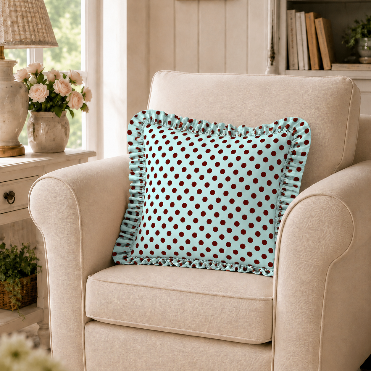 Cuscino Arredo con Rouches Pois 18