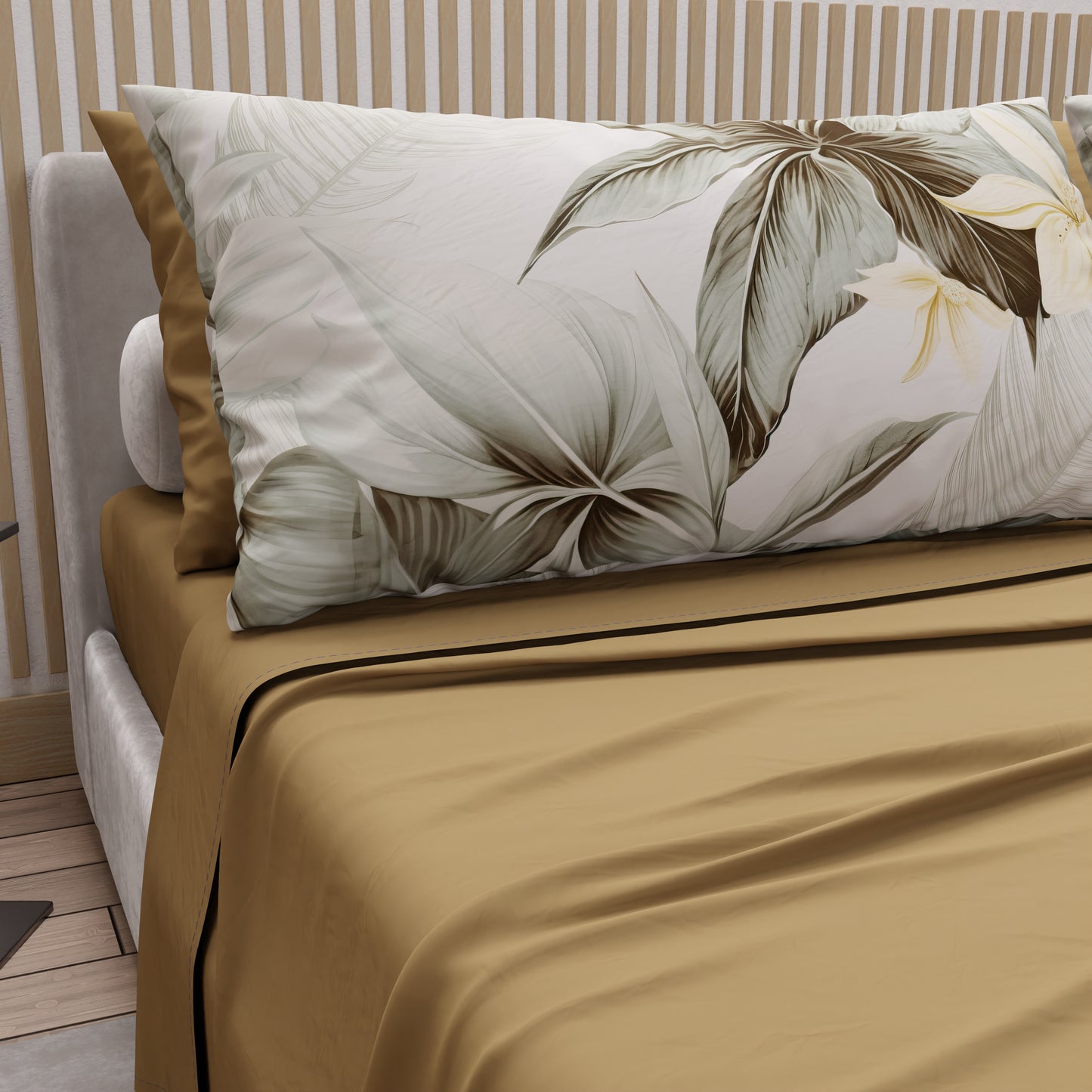 Lenzuola in Cotone, Completo Letto con Federe in Stampa Digitale Floreale F19