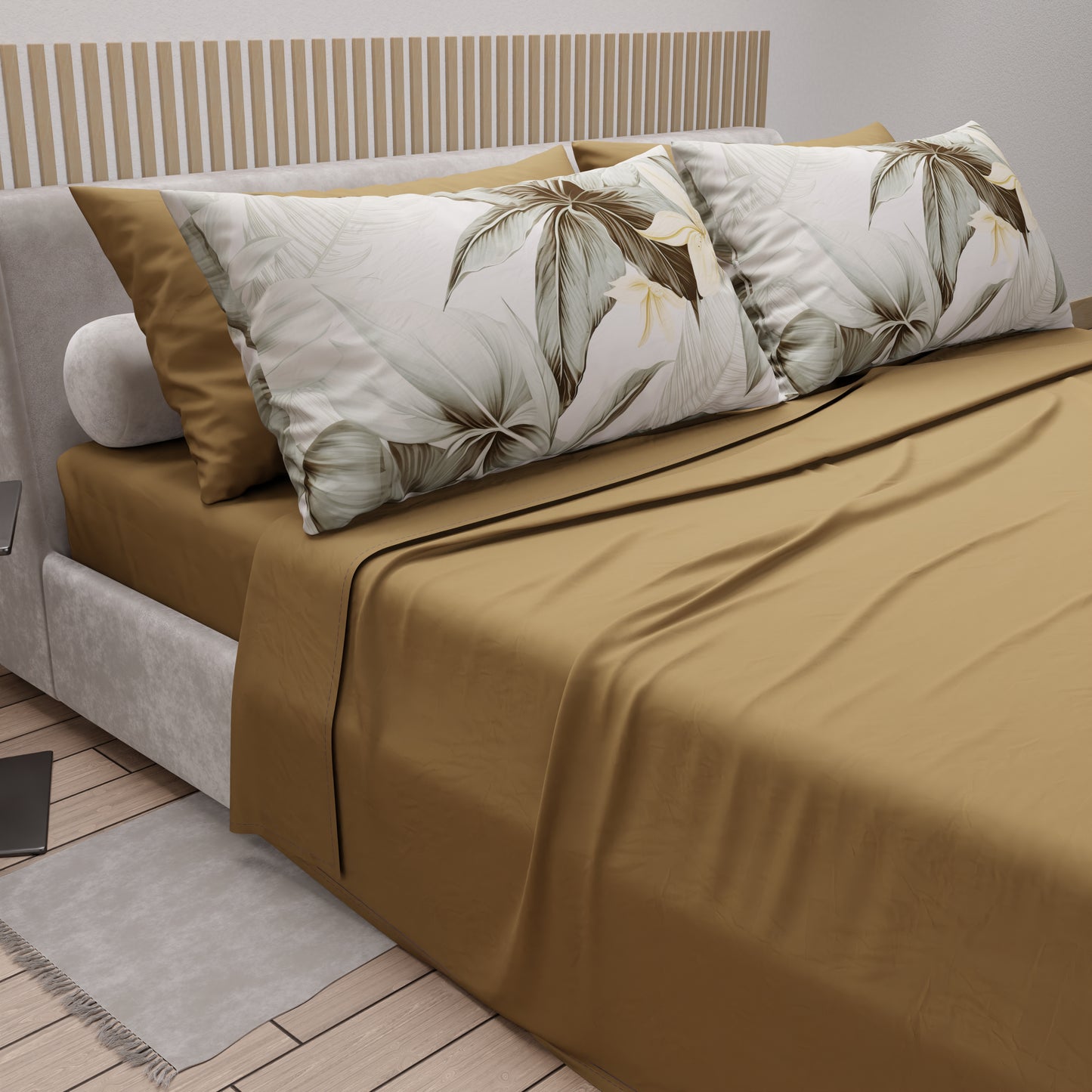 Lenzuola in Cotone, Completo Letto con Federe in Stampa Digitale Floreale F19