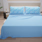 Lenzuola in Cotone, Completo Letto con Federe in Stampa Digitale Paisley Azzurro