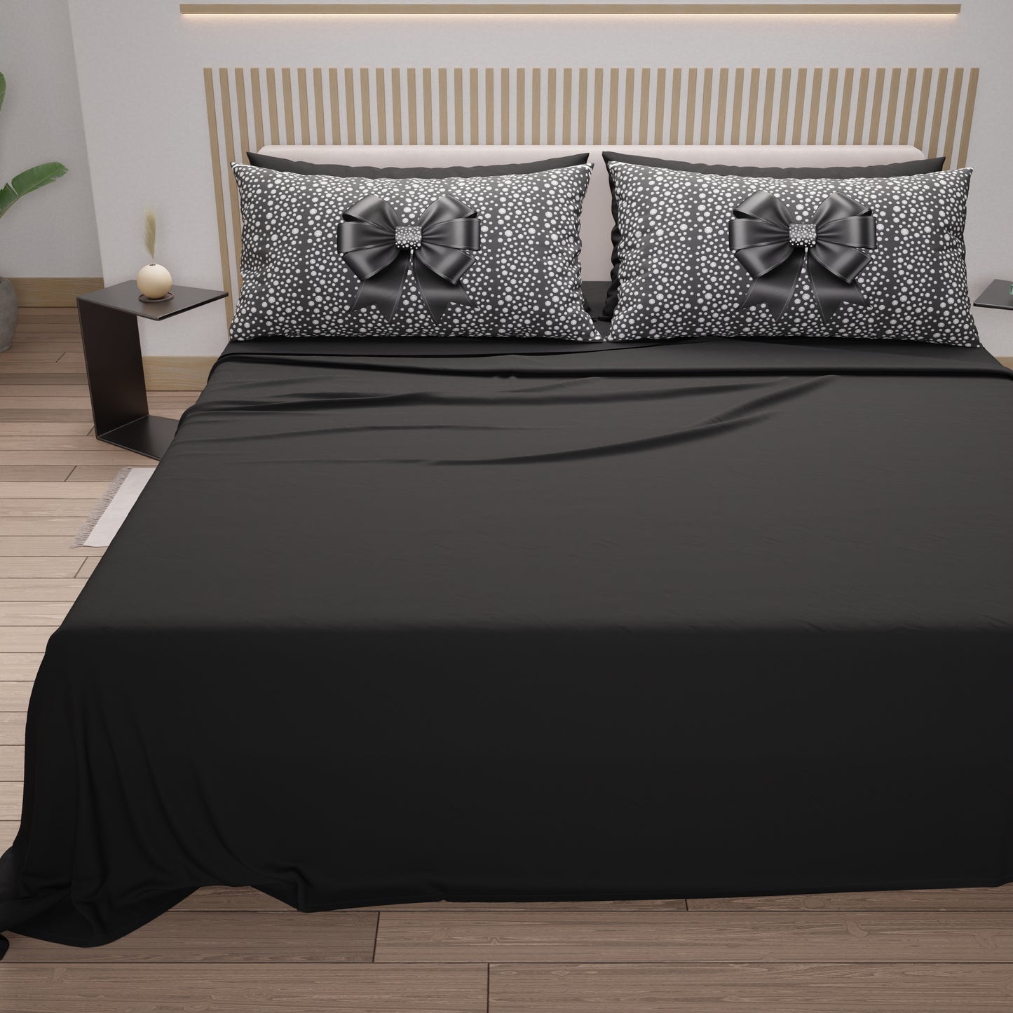 Lenzuola in Cotone, Completo Letto con Federe in Stampa Digitale Fiocco Diamanti