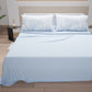 Draps en Coton, Parure de Lit avec Taies d'Oreiller en Impression Numérique Feuille Céleste