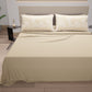 Draps en Coton, Parure de Lit avec Taies d'Oreiller en Impression Numérique World Beige