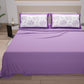 Draps en Coton, Parure de Lit avec Taies d'Oreiller en Impression Digitale Botanique Violette