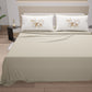 Cotton Sheets, Bed Set with Beige Bow Digital Print Pillowcases