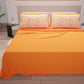 Draps en Coton, Parure de Lit avec Taies d'Oreiller en Impression Digitale Paisley Orange