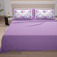 Lenzuola in Cotone, Completo Letto con Federe in Stampa Digitale Floreale Viola