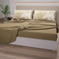 Lenzuola in Cotone, Completo Letto con Federe in Stampa Digitale Tropical Tortora-Oro