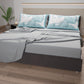 Lenzuola in Cotone, Completo Letto con Federe in Stampa Digitale Tropical Celeste-Argento
