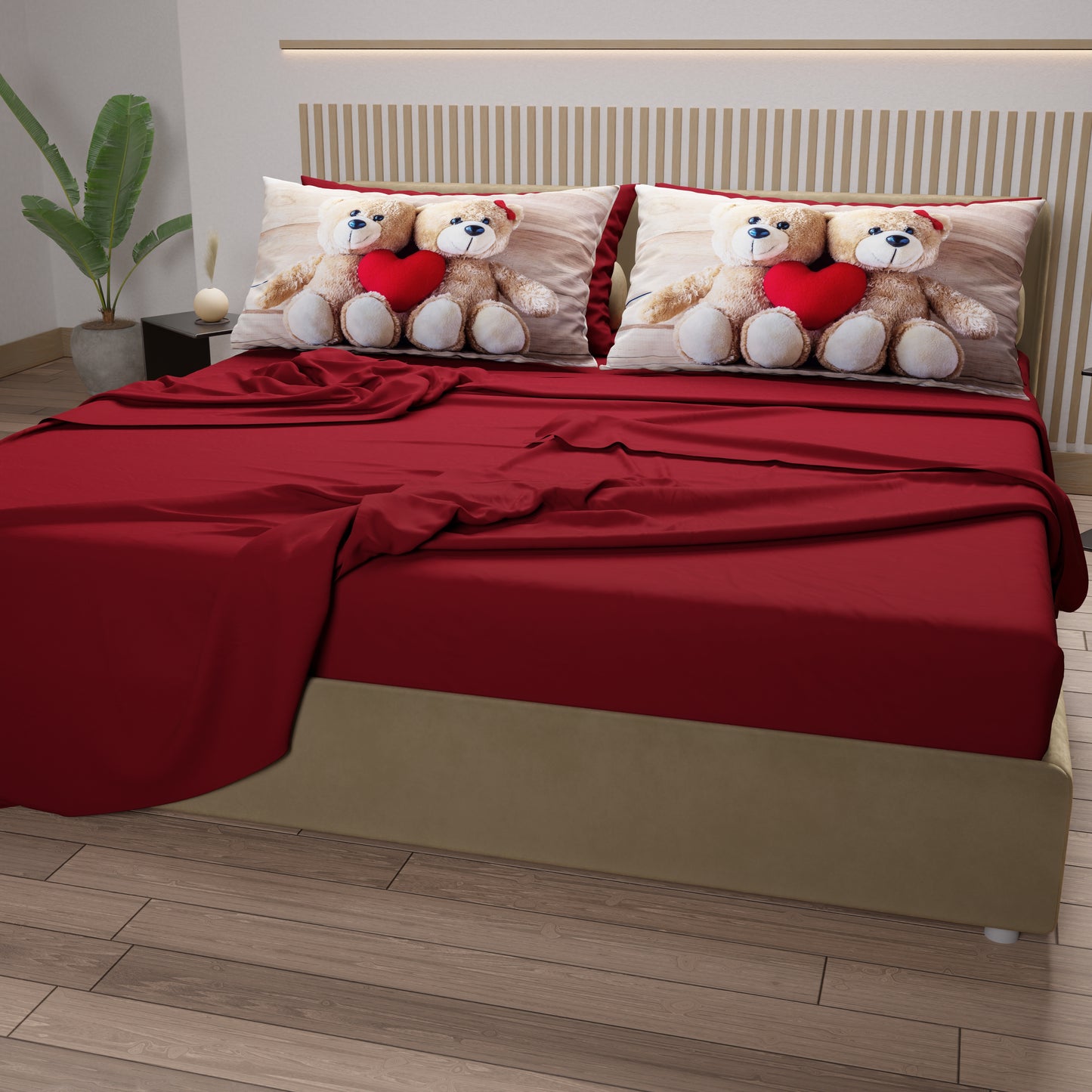 Lenzuola in Cotone, Completo Letto con Federe in Stampa Digitale Dolcezza
