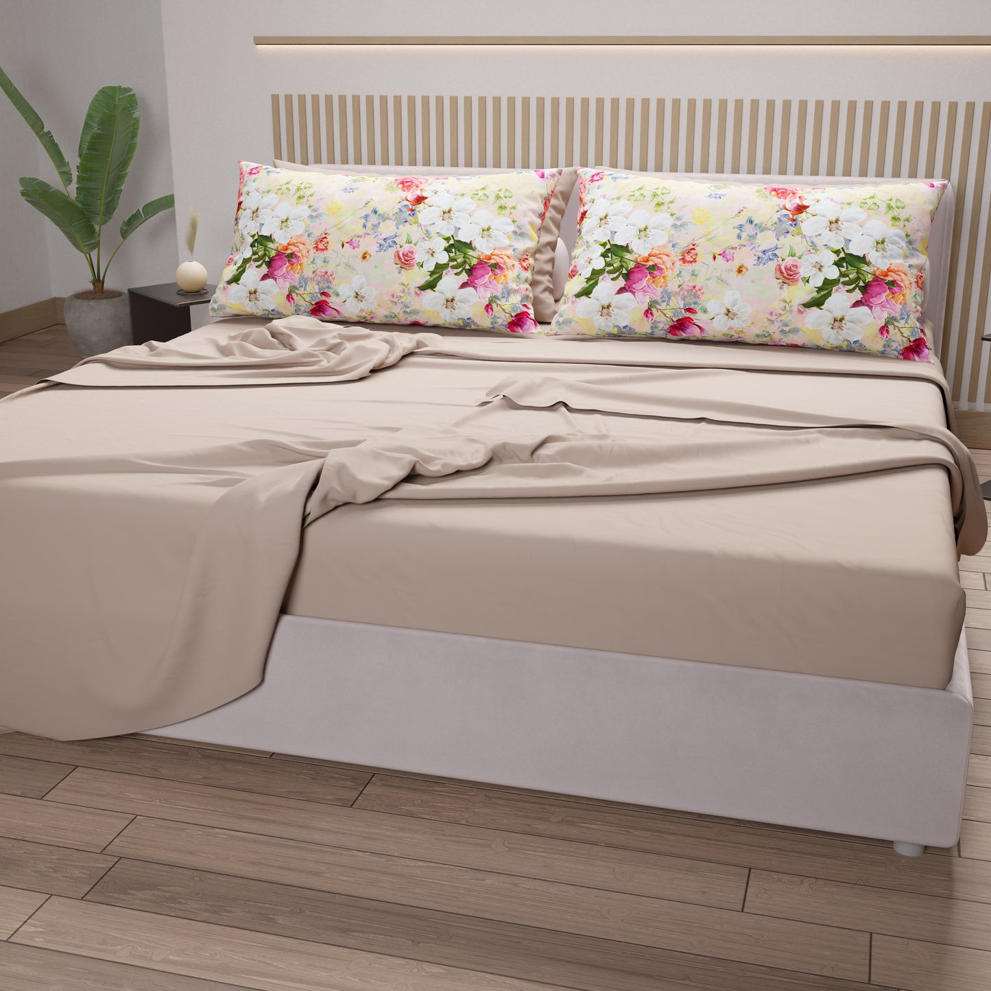 Lenzuola in Cotone, Completo Letto con Federe in Stampa Digitale Spring Colorful