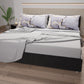 Draps en Coton, Parure de Lit avec Taies d'Oreiller en Impression Numérique Marbre 04 Gris Foncé