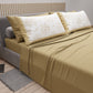 Draps en Coton, Parure de Lit avec Taies d'Oreiller en Impression Numérique Botanique Taupe