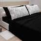 Cotton Sheets, Bed Set with Black Paisley Digital Print Pillowcases