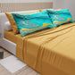 Draps en Coton, Parure de Lit avec Taies d'Oreiller en Impression Numérique Marbre 02 Vert