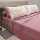 Draps en Coton, Parure de Lit avec Taies d'Oreiller en Impression Numérique Tropical Poudré-Or