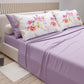 Cotton Sheets, Bed Set with Spring White Digital Print Pillowcases