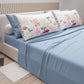 Draps en Coton, Parure de Lit avec Taies d'Oreiller en Impression Numérique Floral 14