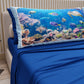 Lenzuola in Cotone, Completo Letto con Federe in Stampa Digitale Acquario