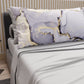 Draps en Coton, Parure de Lit avec Taies d'Oreiller en Impression Numérique Marbre 04 Gris Foncé