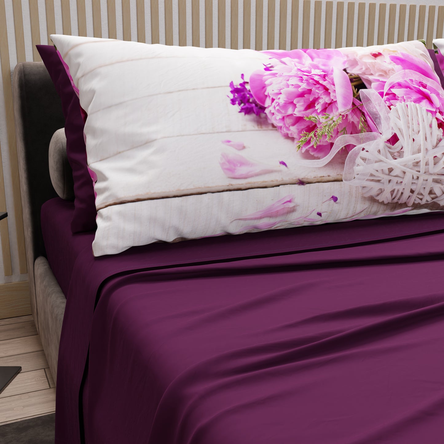 Lenzuola in Cotone, Completo Letto con Federe in Stampa Digitale Spring