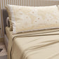 Draps en Coton, Parure de Lit avec Taies d'Oreiller en Impression Numérique World Beige