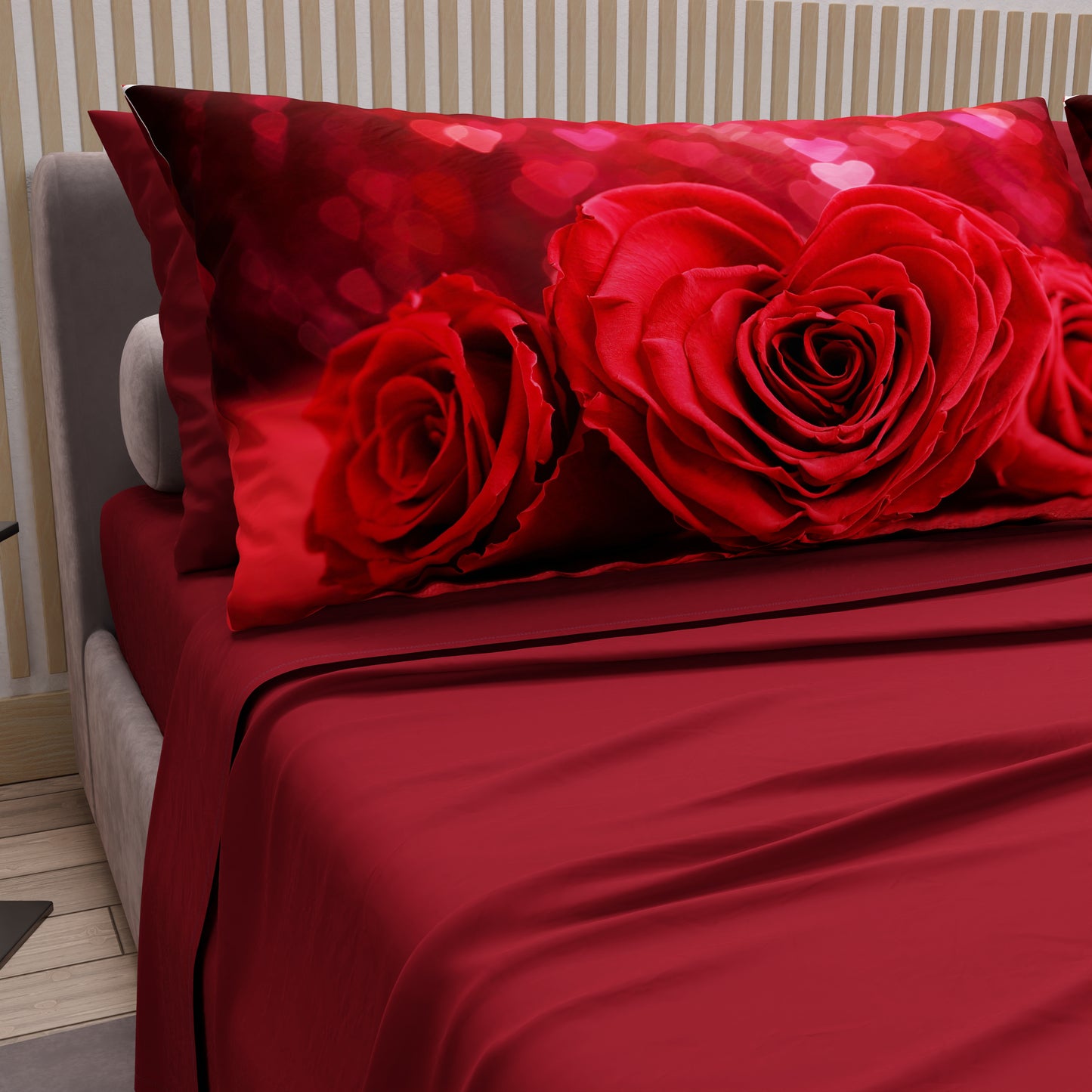 Lenzuola in Cotone, Completo Letto con Federe in Stampa Digitale Passion