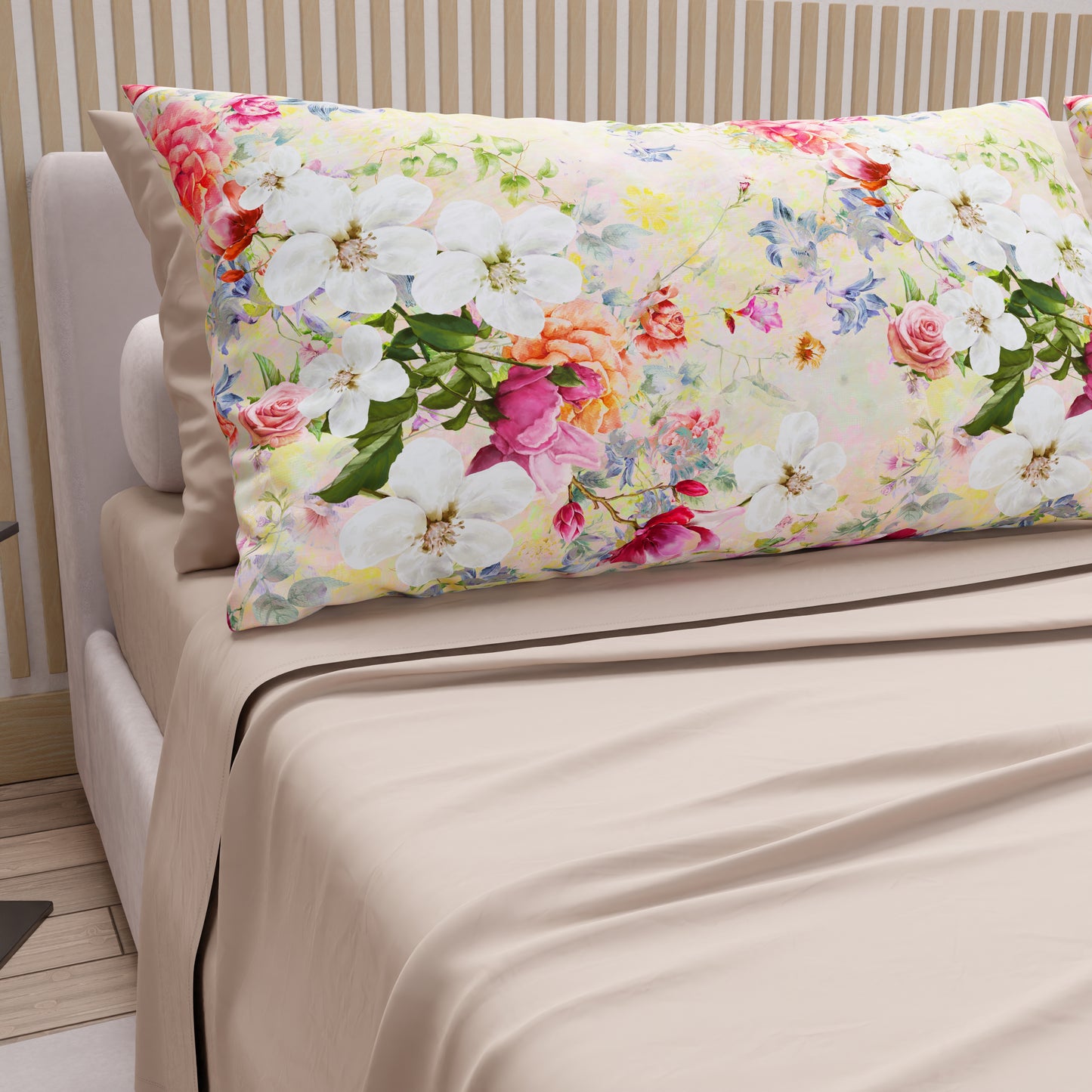 Lenzuola in Cotone, Completo Letto con Federe in Stampa Digitale Spring Colorful