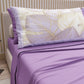 Draps en Coton, Parure de Lit avec Taies d'Oreiller en Impression Numérique Tropical Lila-Or