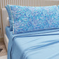 Lenzuola in Cotone, Completo Letto con Federe in Stampa Digitale Paisley Azzurro