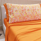 Draps en Coton, Parure de Lit avec Taies d'Oreiller en Impression Digitale Paisley Orange