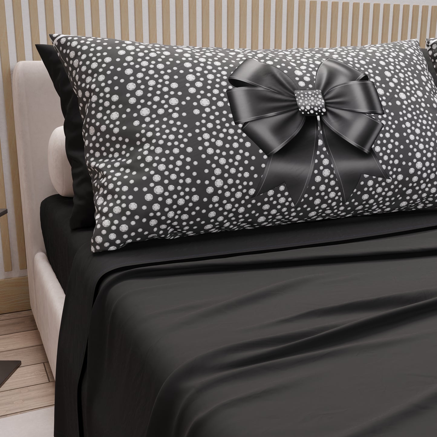 Lenzuola in Cotone, Completo Letto con Federe in Stampa Digitale Fiocco Diamanti