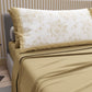 Draps en Coton, Parure de Lit avec Taies d'Oreiller en Impression Numérique Botanique Taupe