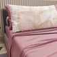 Draps en Coton, Parure de Lit avec Taies d'Oreiller en Impression Numérique Tropical Poudré-Or