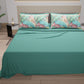 Cotton Sheets, Bed Set with Tropical Multicolor Digital Print Pillowcases