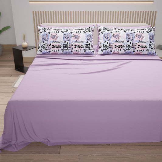 Lenzuola in Cotone, Completo Letto con Federe in Stampa Digitale Girl Cool